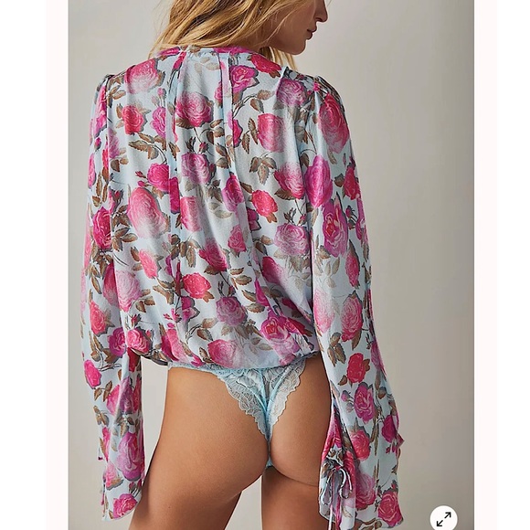 Free People Everything's Rosy Bodysuit in Jade Combo. Size XS. NWOT - Picture 4 of 14